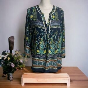 Sami‎ & Jo Navy Lightweight Floral Top
